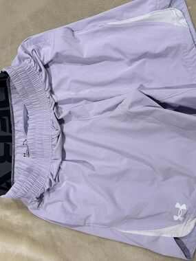 Under Armour Lavender Athletic Shorts with White Mesh
